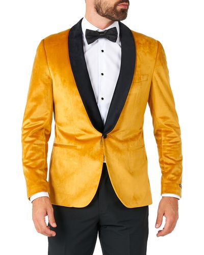 Opposuits Deluxe Gold Velvet Dinner Jacket - Orange