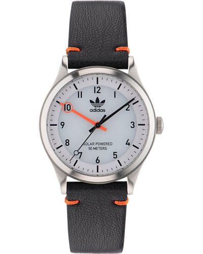 adidas Project One Solar Powered Vegan Leather Strap Watch - Gray