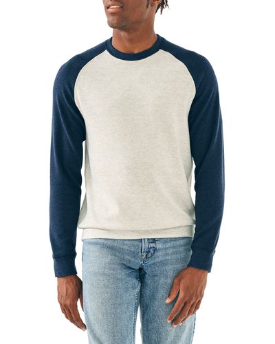 Faherty Legend Baseball Organic Cotton Blend Sweatshirt - Blue