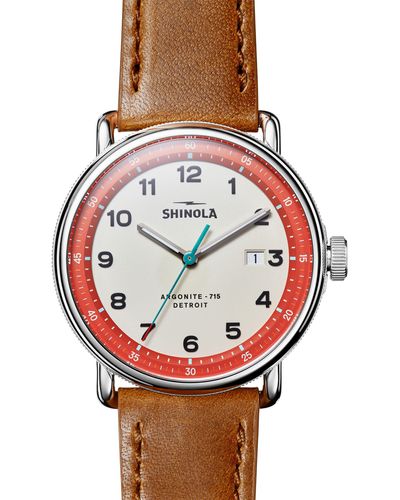 Shinola The Canfield Leather Strap Watch - Multicolor