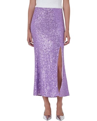 Endless Rose Sequin Midi Skirt - Purple