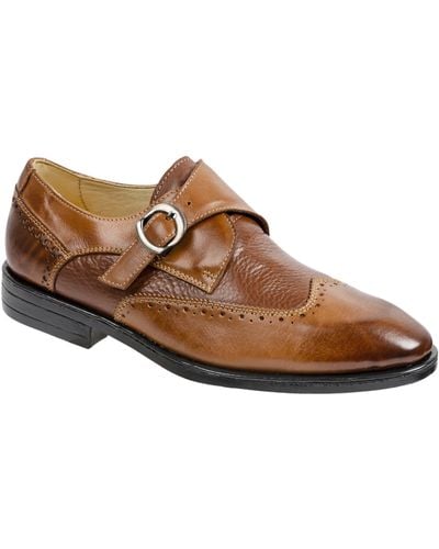 Sandro Moscoloni Monk Strap Wingtip Loafer - Brown