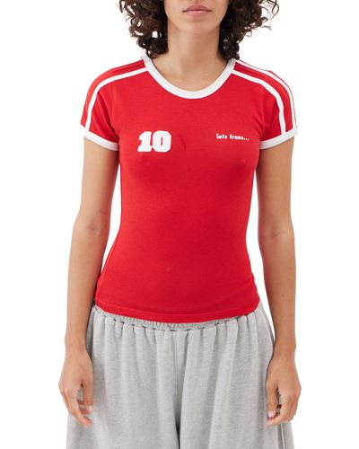 iets frans... Mia Football Baby Tee - Red