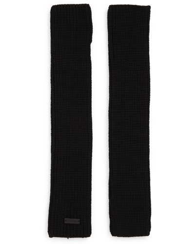 Saint Laurent Wool Fingerless Gloves - Black