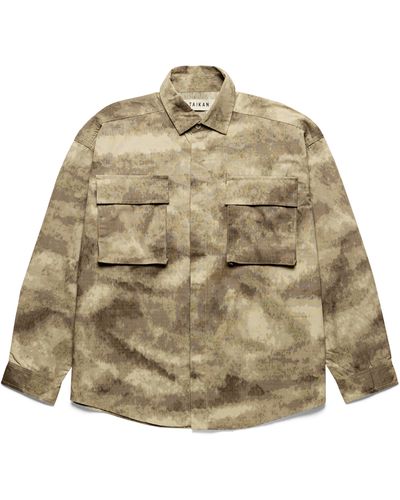 TAIKAN Uflage Print Cotton Shirt Jacket At Nordstrom - Natural