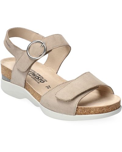 Mephisto Oriana Strappy Wedge Sandal - Natural