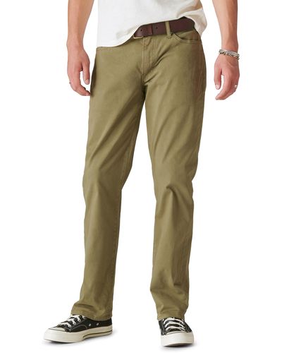 Lucky Brand 333 Straight Fit Stretch Cotton Pants - Green