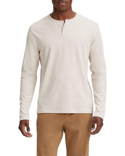 Vince Long Sleeve Sueded Jersey Henley - White