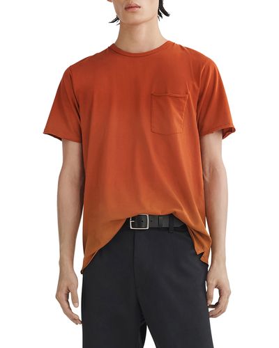 Rag & Bone Miles Organic Cotton Pocket T-shirt - Orange