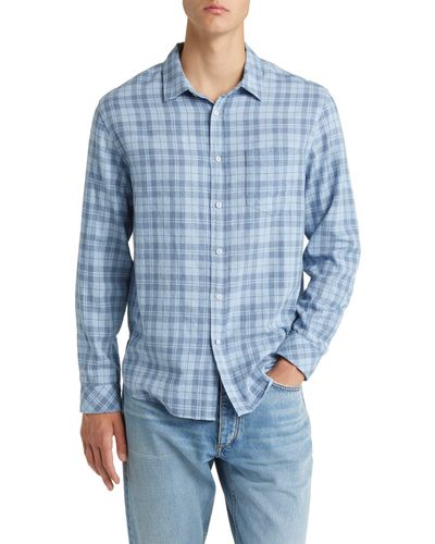 Rails Wyatt Plaid Button-up Shirt - Blue