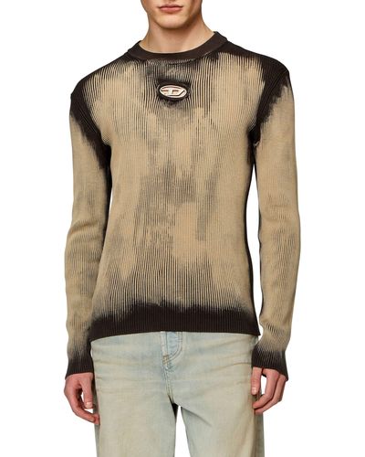 DIESEL Diesel Darin Slim Fit Distressed Rib Sweater - Black