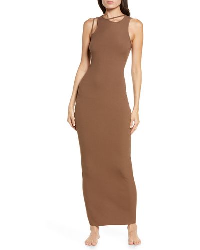 Skims Cutout Collection Long Slip - Brown
