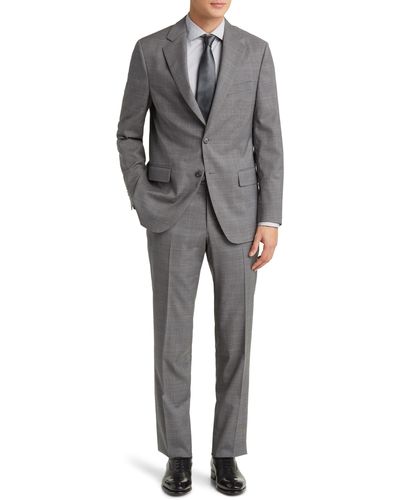 Peter Millar Tailored Fit Stretch Wool Suit - Gray