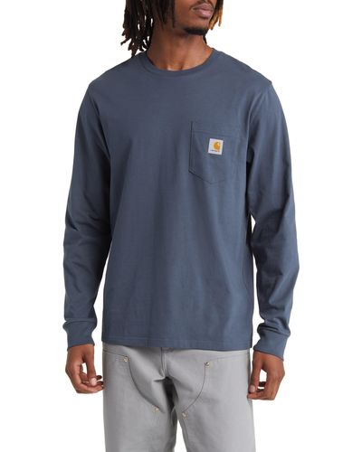 Carhartt Long Sleeve Pocket T-shirt - Blue