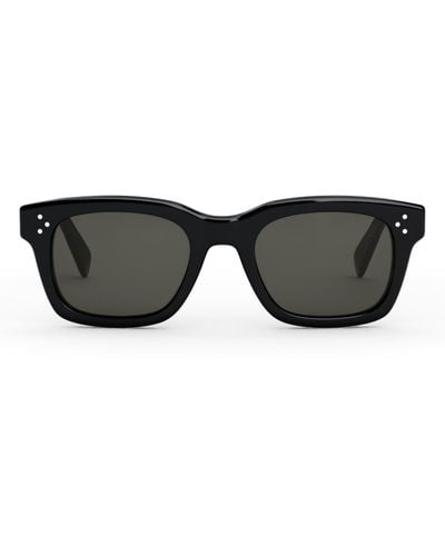 Celine Bold 3 Dots 50mm Square Sunglasses - Black