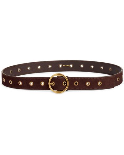 FRAME Grommet Leather Belt - Brown