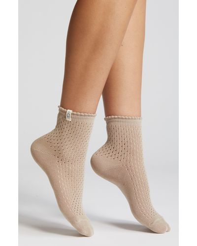 UGG ugg(r) Adabella Pointelle Quarter Socks - Natural