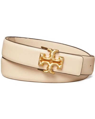 Tory Burch Eleanor Leather Belt - Natural