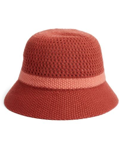 Treasure & Bond Open Knit Bucket Hat - Red