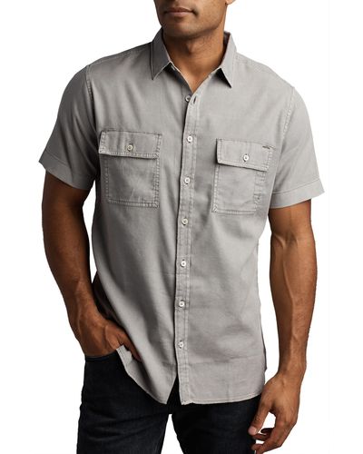 Rowan Warwick Heritage Twill Short Sleeve Button-up Shirt - Gray