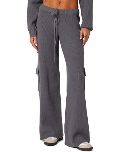 Edikted Wynter Knit Cargo Pants in Gray | Lyst