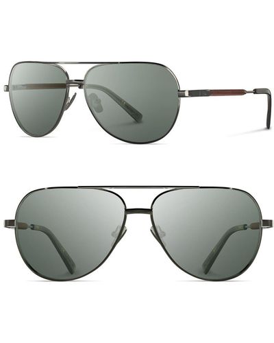 Shwood 'redmond' 58mm Titanium & Wood Sunglasses - Gray
