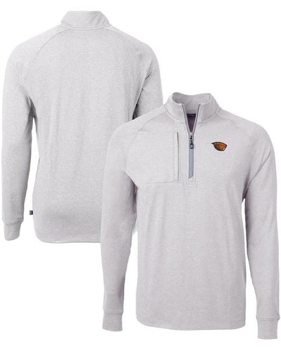 Cutter & Buck Oregon State Beavers Big & Tall Adapt Eco Knit Quarter-zip Pullover Top At Nordstrom - Gray