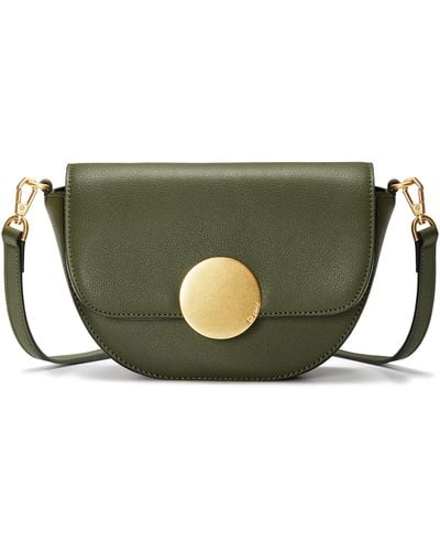orYANY Lottie Leather Saddle Crossbody Bag - Green
