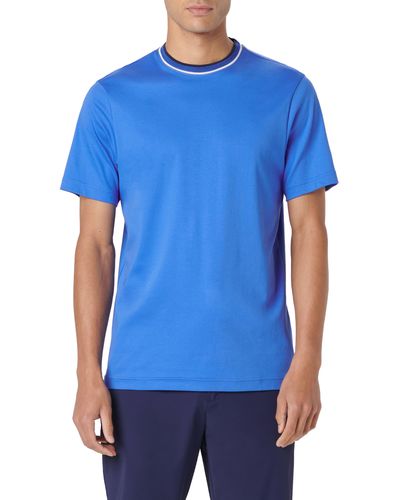 Bugatchi Tipped Crewneck T-shirt - Blue