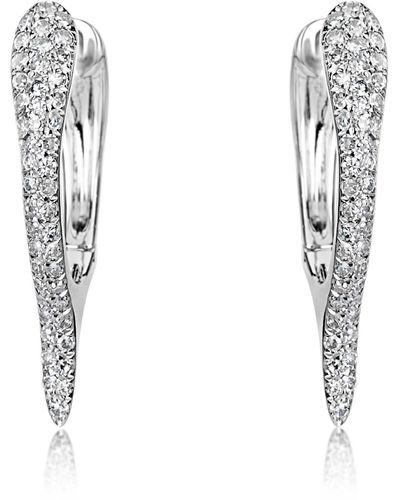 Meira T Pavé Diamond Earrings - White
