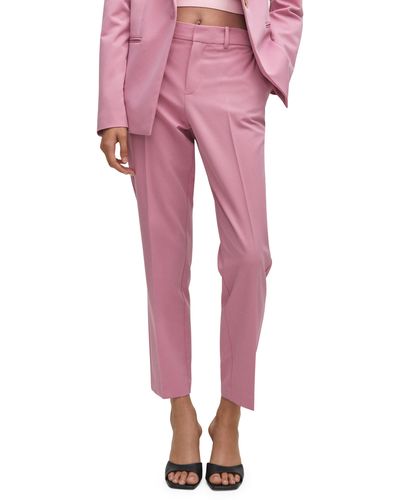 Mango Straight Leg Suit Pants - Pink