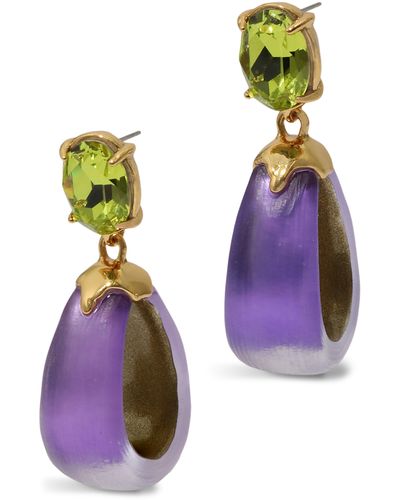 Alexis Bonbon Crystal Lucite Teardrop Earrings - Purple