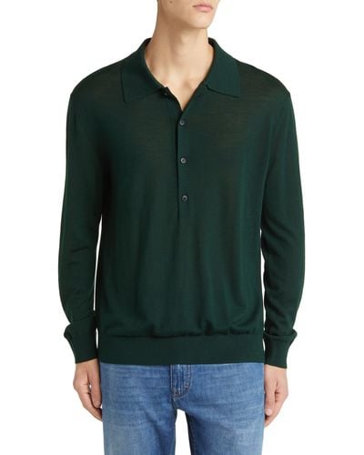 Closed Wool Polo Sweater - Green