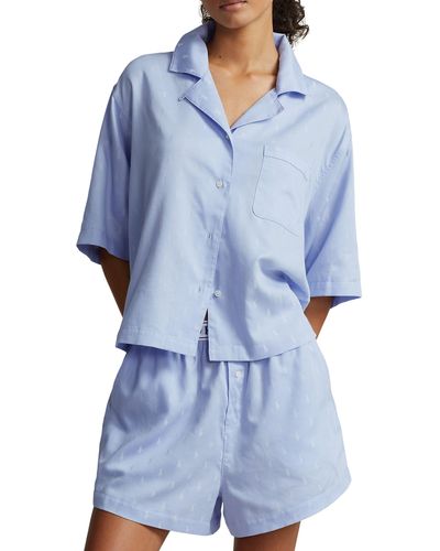 Polo Ralph Lauren Pony Logo Short Pajamas - Blue
