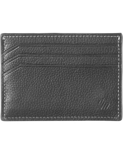 Johnston & Murphy Kingston Leather Card Case - Gray