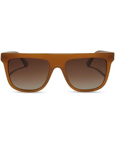 DIFF Stevie 55mm Gradient Polarized Flat Top Sunglasses - Brown