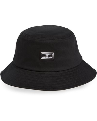 Obey Icon Eyes Ii Linen Bucket Hat - Black