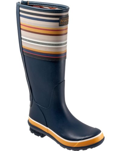 Pendleton Bridger Stripe Waterproof Knee High Rain Boot - Blue