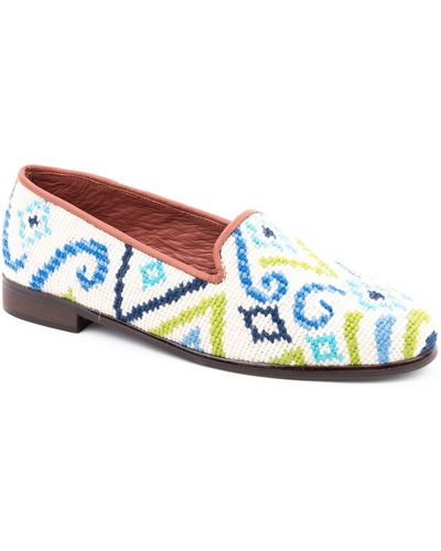 ByPaige Geometric Needlepoint Loafer - White