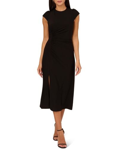 Adrianna Papell Jersey Midi Dress - Black
