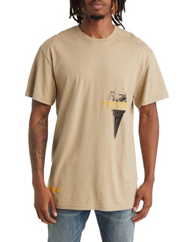 ICECREAM Let's Have Some Oversize Embroidered Graphic T-shirt - Natural