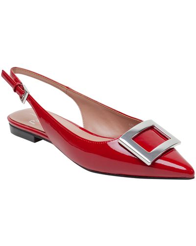 Linea Paolo Delica Slingback Pointed Toe Flat - Red