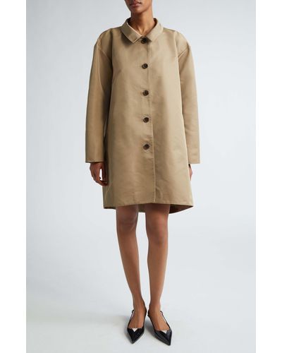 Puppets and Puppets Windblown Sateen Twill Coat - Natural