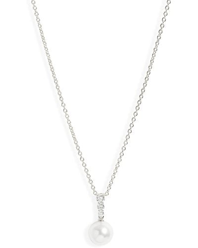 Mikimoto Morning Dew Akoya Pearl & Diamond Pendant Necklace - Blue