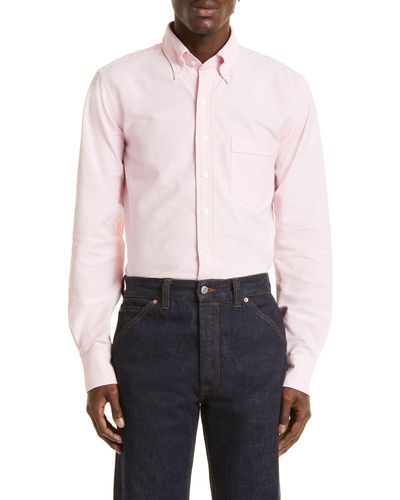 Drake's Oxford Cotton Button-down Shirt - White