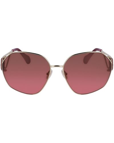 Lanvin Mother & Child 62mm Oversize Rectangular Sunglasses - Pink