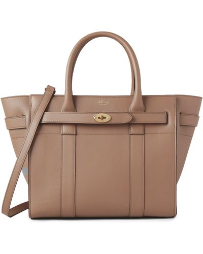 Mulberry Small Zipped Bayswater Leather Satchel - Brown