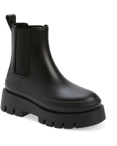 Jeffrey Campbell Rain-storm Platform Chelsea Boot - Black