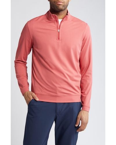 Peter Millar Perth Pineapple Stitch Performance Pullover - Red