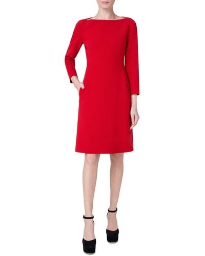 Akris Wool Stretch Double Face Dress - Red